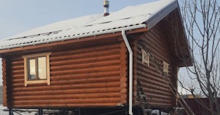 Баня из оцилиндрованного бревна под ключ в белебее - от 133432 рублей